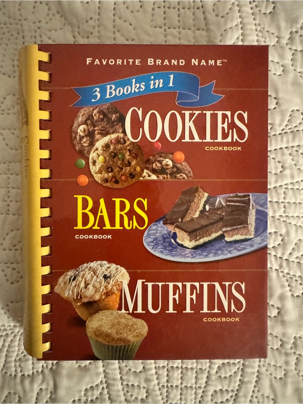 3 Books in 1 Cookies Bars Muffins Cookbook - Red Cover